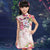 Abito Qipao floreale Cheongsam per bambini con maniche ad aletta Mini