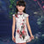 Qipao-Kleid mit Flügelärmeln und Mini-Cheongsam-Muster für Kinder