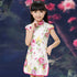 Vestido qipao floral cheongsam de manga corta para niños pequeños