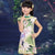 Qipao-Kleid mit Flügelärmeln und Mini-Cheongsam-Muster für Kinder