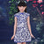 Cap Sleeve Mini Kid's Cheongsam Floral Qipao Dress