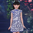 Vestido qipao floral cheongsam de manga corta para niños pequeños