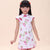 Vestido qipao floral cheongsam de manga corta para niños pequeños