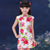 Vestido qipao floral cheongsam de manga corta para niños pequeños