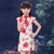 Cotton Kid's Cheongsam Floral Chinese Dress Key Hole Neck