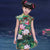 Vestido chino floral cheongsam de manga casquillo para niños