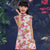 Robe chinoise à fleurs Cheongsam pour enfants à mancherons