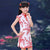 Cap Sleeve Key Hole Neck Kid's Cheongsam Floral Chinese Dress