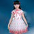 Floral Fancy Cotton Cheongsam Top Tulle Jupe Enfant Robe chinoise