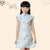 Cap Sleeve Classic Girl's Cheongsam Floral Chinese Dress