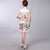 Cap Sleeve Floral Rayon Knee Length Cheongsam Chinese Dress