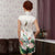 Cap Sleeve Knee Length Traditional Floral Cheongsam Chinese Dress