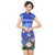Cap Sleeve Knee Length Traditional Floral Cheongsam Chinese Dress