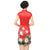 Cap Sleeve Knee Length Traditional Floral Cheongsam Chinese Dress