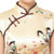 Tree & Birds Print Knee Length Rayon Cheongsam Chinese Dress