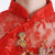 Abito cinese cheongsam in pizzo con ricamo di pavone e paillettes