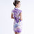 Fancy Cotton Knee Length Floral Cheongsam Chinese Dress