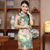 Robe chinoise Cheongsam à fleurs en coton fantaisie au genou