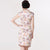 Asymmetrischer Saum Knielanger Blumen-Cheongsam mit Spitzenkante