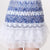 Key Hole Neck Blue & White Porcelain Pattern Ruffled Cheongsam