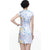 V Neck Floral Fancy Cotton Cheongsam Chinese Dress