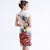 Cap Sleeve Knee Length Floral Cheongsam Chinese Dress