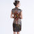 Knielanges chinesisches Kleid aus Rayon Cheongsam mit Space-Print