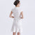 Phoenix Sequins Fancy Cotton Cheongsam Knee Length Chinese Dress