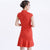 Phoenix Sequins Fancy Cotton Cheongsam Knee Length Chinese Dress