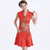 Phoenix Sequins Fantaisie Coton Cheongsam Longueur Genou Robe Chinoise