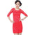 Round Neck Half Sleeve Lace Cheongsam Chinese Dress