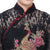 Abito cinese cheongsam in pizzo con maniche a 3/4 con paillettes fenice