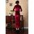 Robe chinoise traditionnelle Cheongsam en velours pleine longueur à manches 3/4