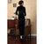 3/4 Sleeve Full Length Velvet Traditional Cheongsam Chinese Dress