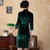 3/4 Sleeve Knee Length Velvet Traditional Cheongsam Chinese Dress