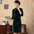 3/4 Sleeve Knee Length Velvet Traditional Cheongsam Chinese Dress