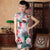 Cap Sleeve Knee Length Flowers Velvet Cheongsam Chinese Dress