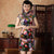 Cap Sleeve Knee Length Flowers Velvet Cheongsam Chinese Dress