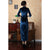 3/4 Sleeve Full Length Velvet Traditional Cheongsam Chinese Dress