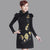 Cap Sleeve Fur Collar Floral Embroidery Cheongsam Chinese Dress