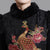 Fur Collar Cap Sleeve Brocade Cheongsam Chinese Dress with Phoenix Sequins