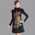 Pelzkragen Flügelärmeln Brokat Cheongsam Chinesisches Kleid mit Phönix Pailletten