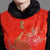 Fur Collar Cap Sleeve Brocade Cheongsam Chinese Dress with Phoenix Sequins