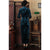 Vestido Qipao Cheongsam con brocado floral de longitud completa con mangas 3/4