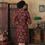 Velvet with Auspicious Pattern Lace Bodycon Traditional Cheongsam Qipao Dress