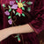 Vestido qipao cheongsam de terciopelo hasta la rodilla con bordado floral de media manga