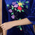 Halbarm Blumenstickerei Knielanges Samt Cheongsam Qipao Kleid
