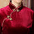 3/4 Sleeve Velvet Cheongsam Top Chinese Shirt