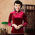 3/4 Sleeve Velvet Cheongsam Top Chinese Shirt