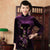 Camicia cinese con maniche a 3/4 in velluto con stampa floreale cheongsam